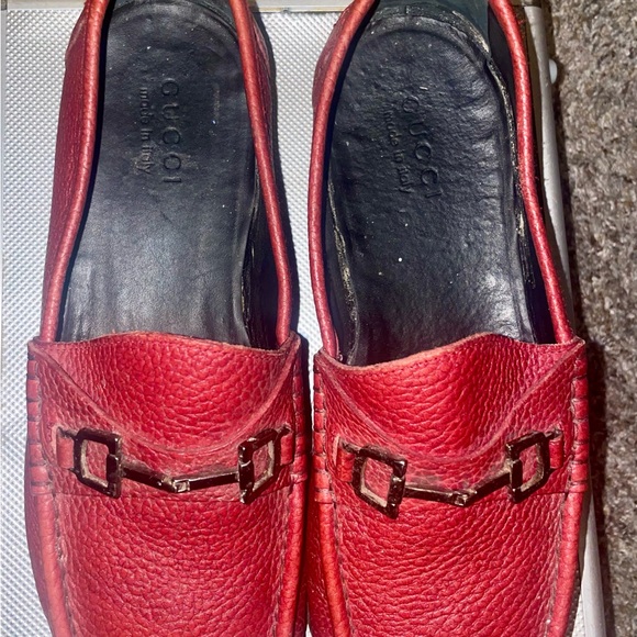 Gucci loafer horsebit size 9 red vibram gum sole clean 10!10 send offer - Picture 6 of 13
